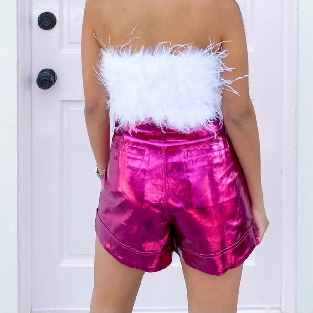 Buddy Love metallic pink court shorts